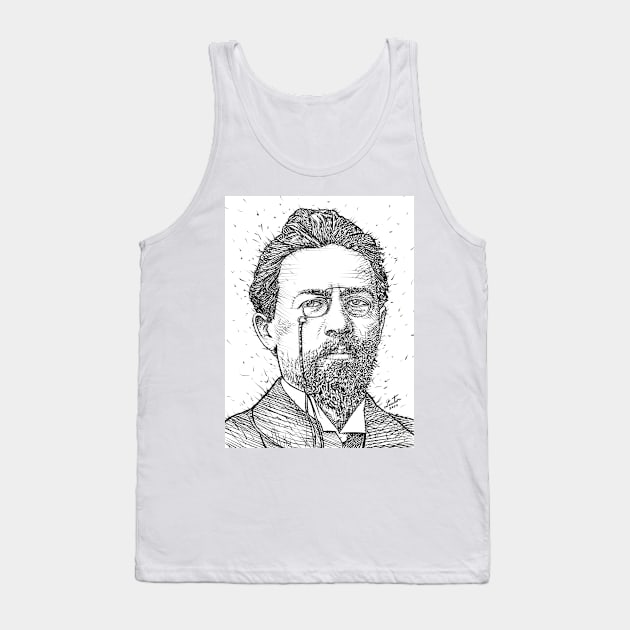 ANTON CHEKHOV ink portrait Tank Top by lautir